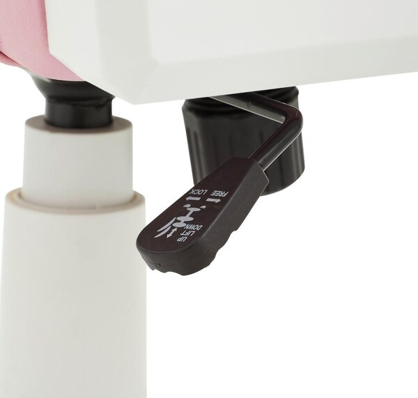 GAMING STOL umetna masa, tekstil bela, pink