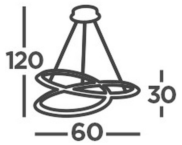 VISEČA LED-SVETILKA Swirl 41.13 W 1850 lm 3000 K 220-240 V