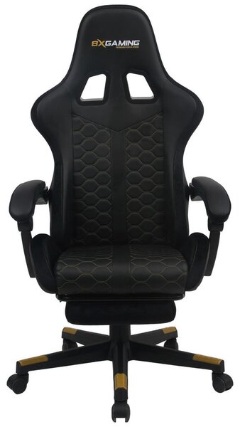 GAMING STOL kovina, umetna masa, tekstil črna