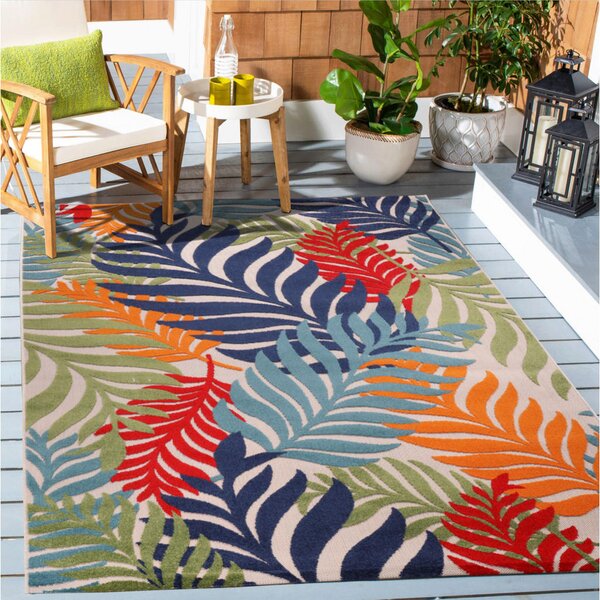 PREPROGA ZA ZUNANJO UPORABO Floral 120/170 cm tkano večbarvno