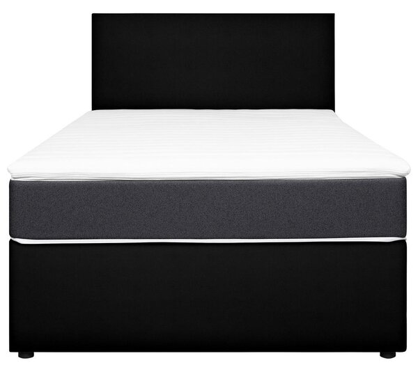 POSTELJA Z VZMETNICO 120 cm x 200 cm , tekstil, leseni material antracit, črna