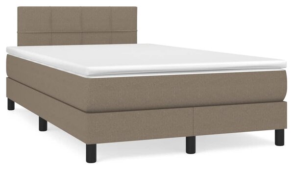 VidaXL Box spring postelja z vzmetnico taupe 120x200 cm blago