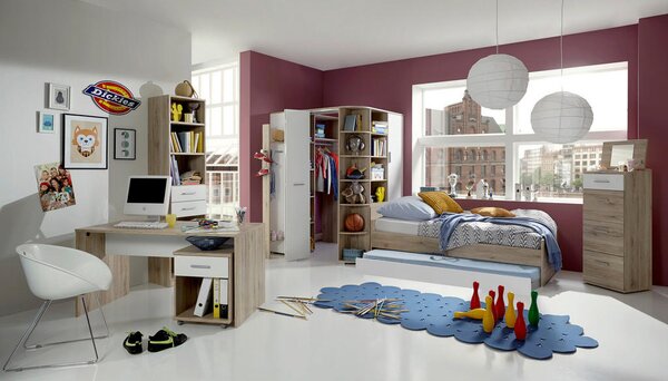 POSTELJA 90 cm x 200 cm , leseni material hrast san remo