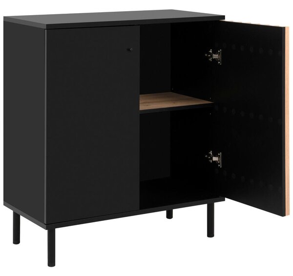 KOMODA, črna, hrast artisan