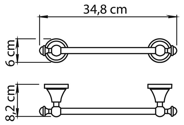 GEDY NV213013 Nevis držalo za brisače 30 x 8,2 cm, krom