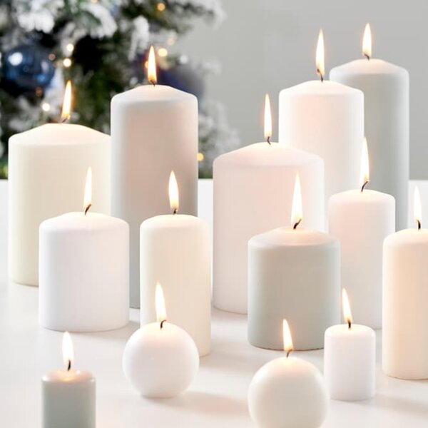 Sveča krogla CANDLE BALL VANILLA 7,5 cm bela