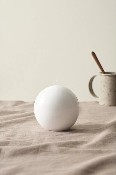 Sveča krogla CANDLE BALL VANILLA 7,5 cm bela