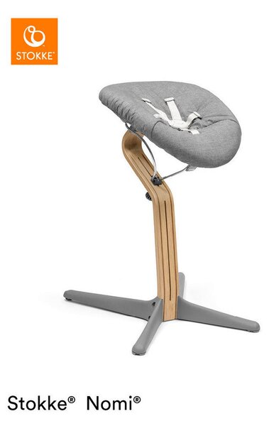STOLČEK ZA HRANJENJE NOMI CHAIR OAK 52/83,50/59 cm siva, barve hrasta
