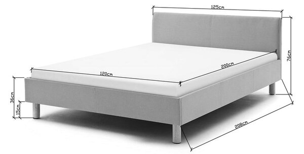 Rožnata oblazinjena postelja brez letvenega dna 120x200 cm Lena – Meise Möbel