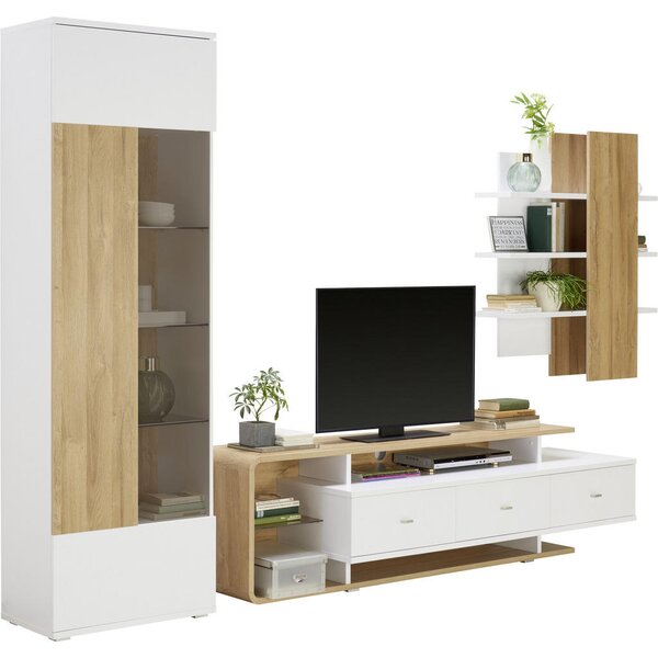 DNEVNI REGAL, bela, barve hrasta