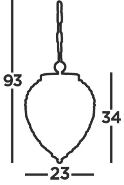 VISEČA SVETILKA Pineapple 23/34-93 cm 40 W E14
