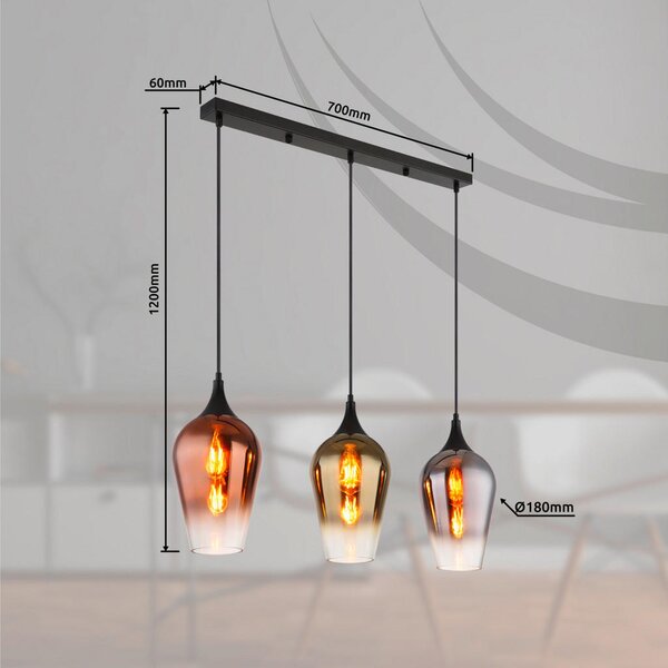 VISEČA SVETILKA LAVUS 83/18/120 cm E27