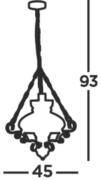 VISEČA SVETILKA Rustic 45/45/55-93 cm 60 W E27
