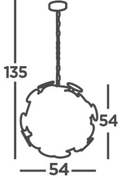 VISEČA SVETILKA Discus 54/135 cm E14