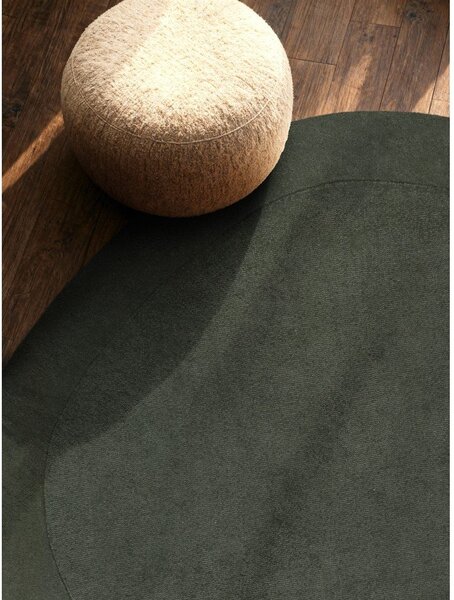 Temno zelena ročno tkana okrogla preproga iz mešanice volne ø 160 cm Kari Organic – Villeroy&Boch