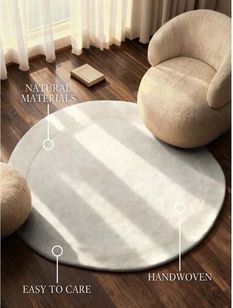 Kremno bela ročno tkana okrogla preproga iz mešanice volne ø 160 cm Kari Organic – Villeroy&Boch