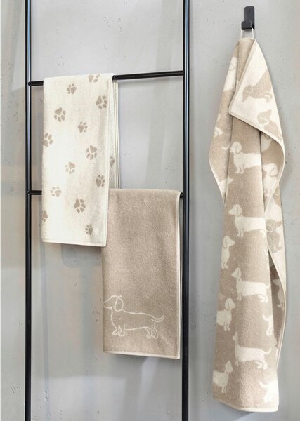 BRISAČA ZA TUŠIRANJE We love dogs bež 80/150 cm