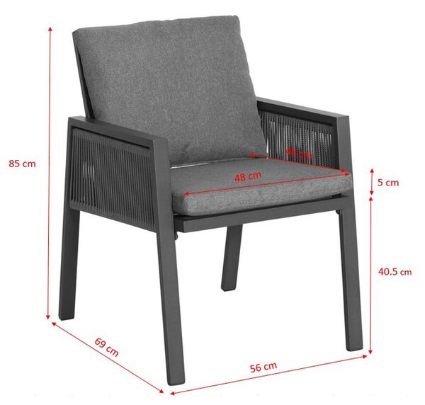 LOUNGE NASLANJAČ tkanina aluminij