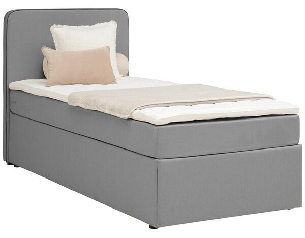 POSTELJA Z VZMETNICO 90 cm x 200 cm , tekstil svetlo siva