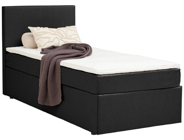 POSTELJA Z VZMETNICO 90 cm x 200 cm , tekstil siva