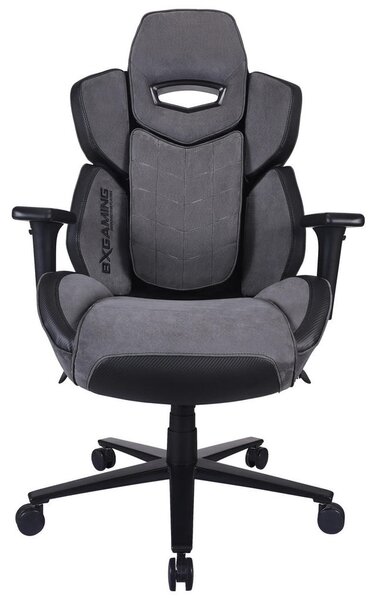 GAMING STOL kovina, umetna masa, tekstil siva, črna