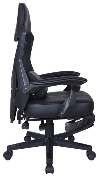 GAMING STOL kovina, umetna masa, tekstil črna