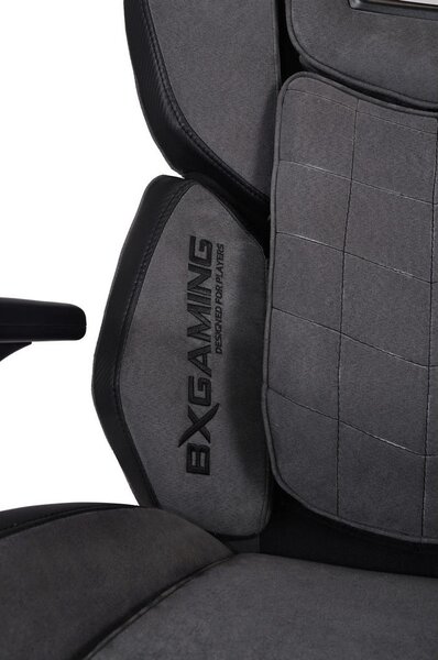 GAMING STOL kovina, umetna masa, tekstil siva, črna
