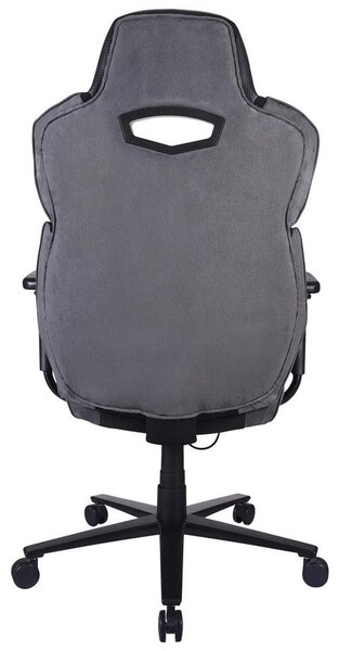 GAMING STOL kovina, umetna masa, tekstil siva, črna