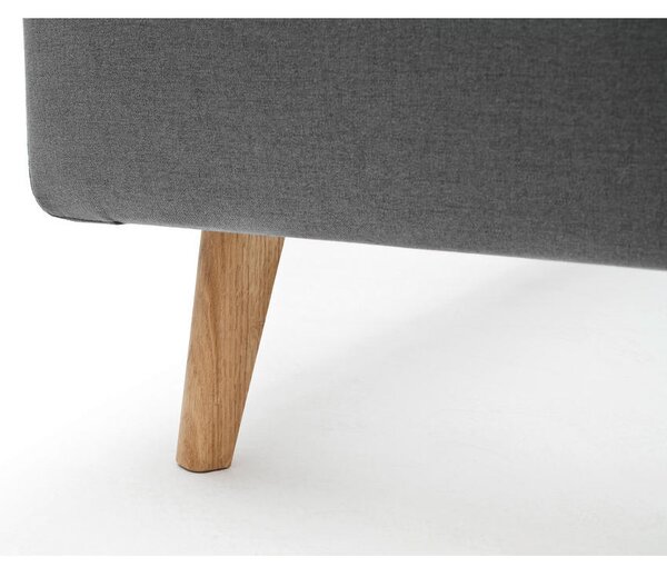 OBLAZINJENA POSTELJA 180 cm x 200 cm , tekstil svetlo siva