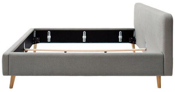 OBLAZINJENA POSTELJA 180 cm x 200 cm , tekstil svetlo siva