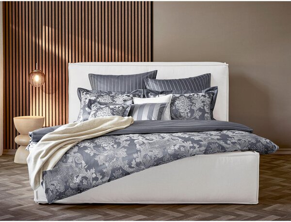 POSTELJNINA LOUIS XIV. 200/200 cm damast siva, črna, bela