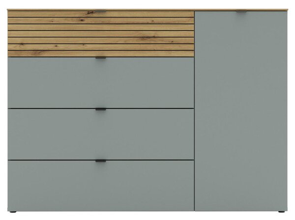 ŠIROKA KOMODA, zelena, hrast artisan