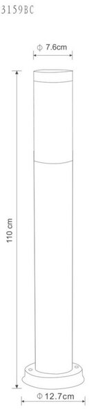 ZUNANJA SVETILKA 12,7/12,7/110 cm