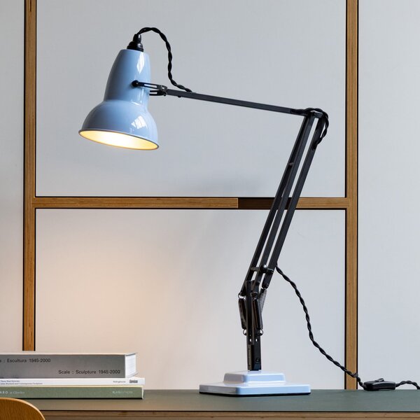 Anglepoise Namizna svetilka Original 1227, opalno modra/črna, 49 cm, Črna, Študija / pisarna, Aluminij, Dizajn