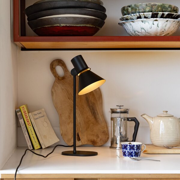 Anglepoise Namizna svetilka tipa 80 T1, mat črna, 48 cm, kovina, Črna, Dnevna soba / jedilnica, Aluminij, Dizajn