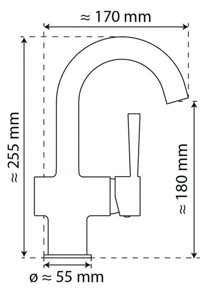 UMIVALNIŠKA ARMATURA 5,5/25,5/17,0 cm
