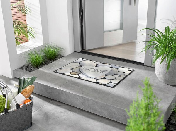 PREDPRAŽNIK Pepple Stones 50/75 cm potiskano siva, bela