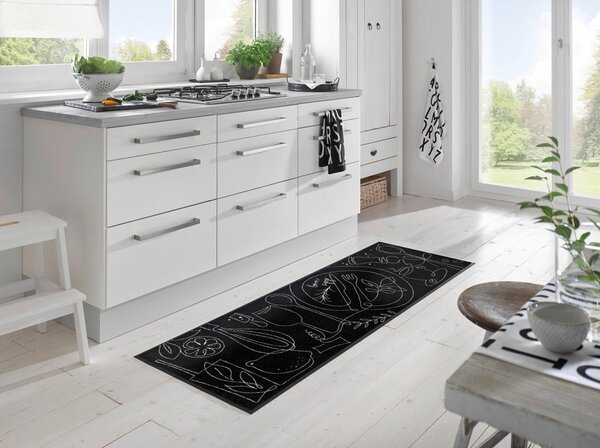 KUHINJSKI TEKAČ Fine Dining 60/180 cm potiskano črna