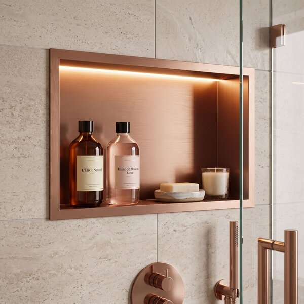 Kopalniška nišna polica LED 30x45 Brush Copper