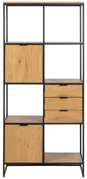 REGAL 85/183/40 cm črna, divji hrast