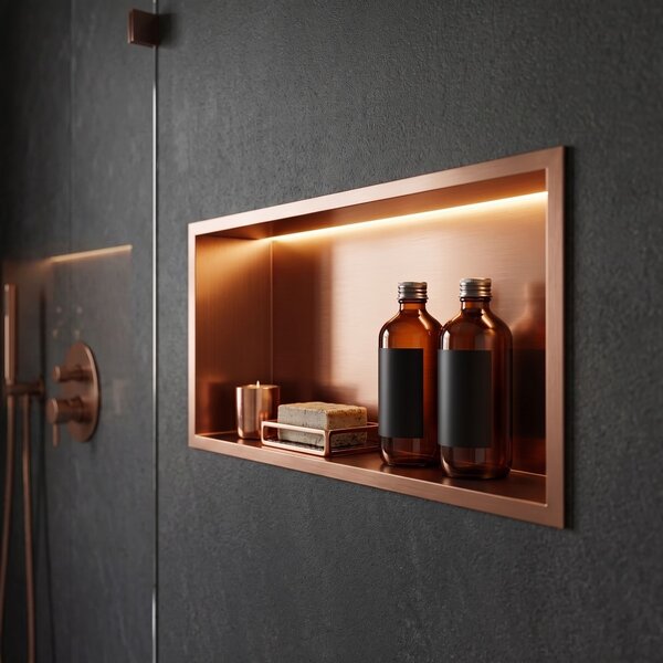 Kopalniška nišna polica LED 30x60 Brush Copper