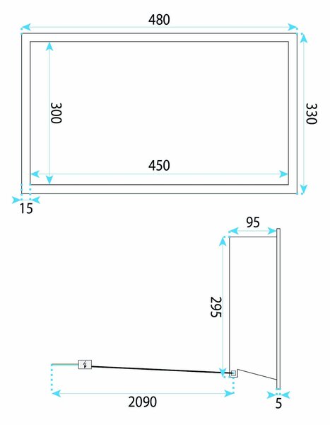 VGRAJENA KOPALNIŠKA POLICA LED 30x45 Titan