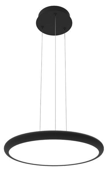 Viokef LED-visoka svetilka Benett, črna, Ø 50 cm, kovina/akril, zatemnjen, Črna, Dnevna soba / jedilnica, Aluminij, Sodobni