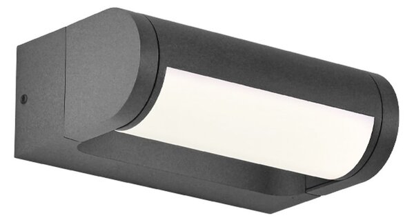 Viokef Zunanja LED-stenna svetilka Randal, temno siva, širina 17 cm, kovinska, Siva, Aluminij, Sodobni