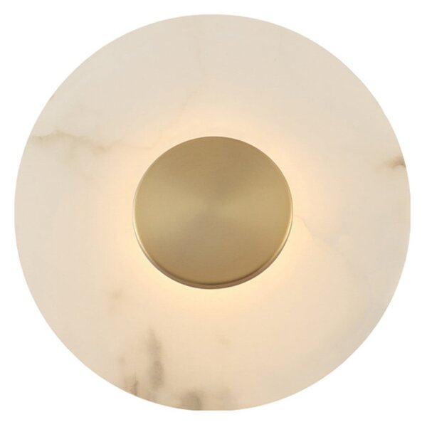 Viokef LED-stenna svetilka Allison, zlata/bela, Ø 30 cm, kovina, Zlata / medeninasta, Dnevna soba / jedilnica, Plastika