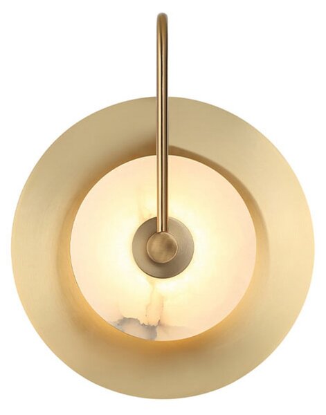 Viokef LED-stenna svetilka Samira, medenina, Ø 25 cm, umetni kamen/kovina, Zlata / medeninasta, Dnevna soba / jedilnica, Kovina