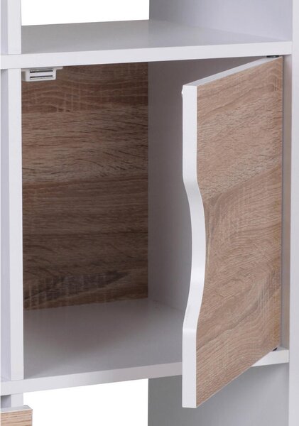 REGAL 60/120/29 cm bela, barve hrasta