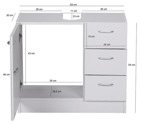 OMARICA ZA POD UMIVALNIK 63/54/30 cm