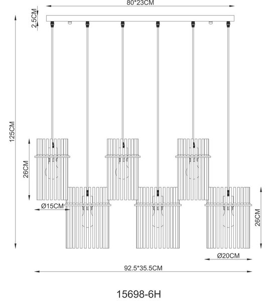VISEČA SVETILKA GORLEY 92,5/35,5/125 cm E27