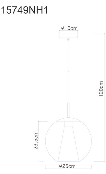 VISEČA SVETILKA BARRY 25/120 cm E27